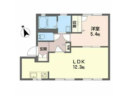 フォレスト21 C(1LDK/1階)の間取り写真