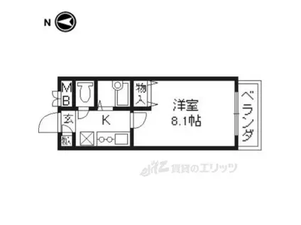 サンロイヤル藤ノ森(1K/1階)の間取り写真
