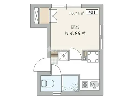 アプリコットハウス上高田(1K/4階)の間取り写真