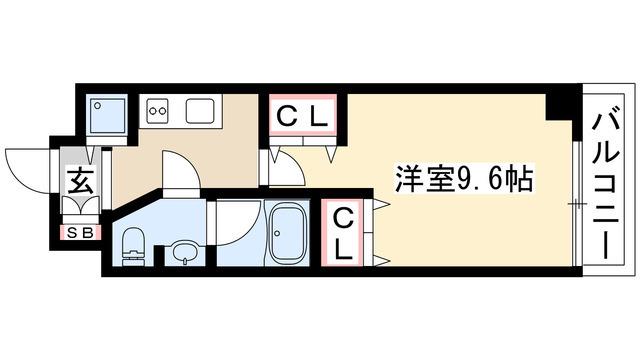 セノアタワー泉(1K/5階)の間取り写真