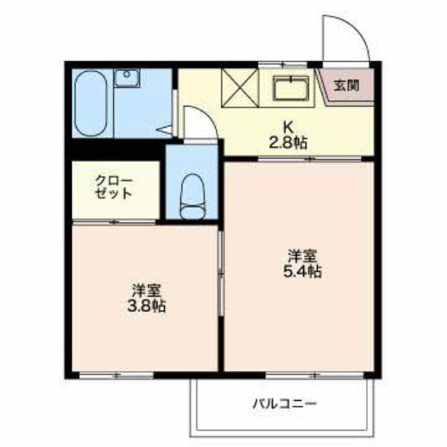 フレグランス山田(1K/1階)の間取り写真