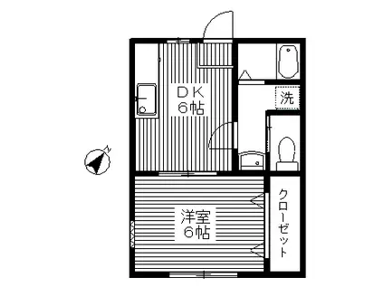 ハイツ青木(1K/1階)の間取り写真