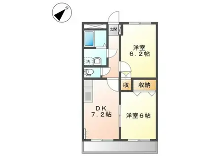 サンパティークS(2DK/2階)の間取り写真