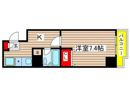 板柳ビル(1K/7階)の間取り写真