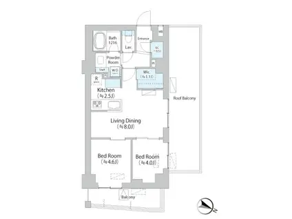 イストワール阿佐ヶ谷(2LDK/7階)の間取り写真