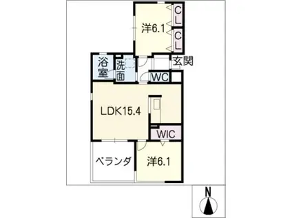 レジデンス プルメリア(2LDK/3階)の間取り写真