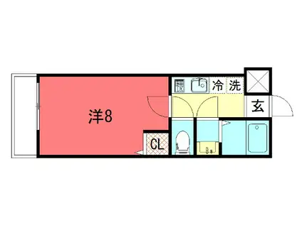 アールグランツ東大路(1K/1階)の間取り写真