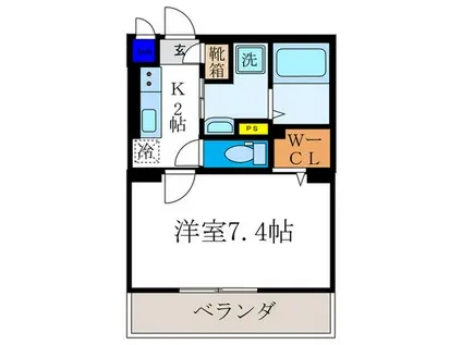 フェリックス鞍馬口(1K/1階)の間取り写真