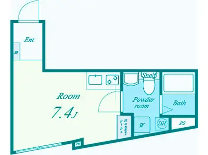ローレル豊町(ワンルーム/1階)の間取り写真