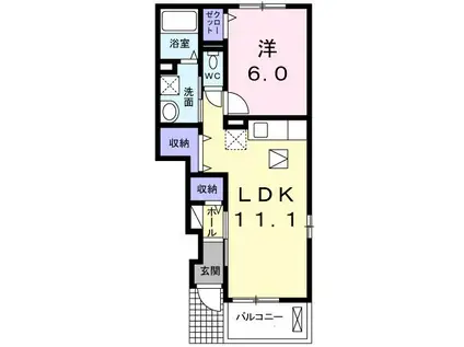 コートロティ-(1LDK/1階)の間取り写真