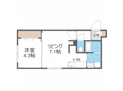 MS GARDEN S17(1LDK/2階)の間取り写真