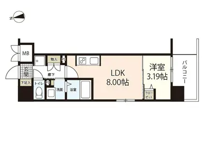 エスポワールI(1LDK/5階)の間取り写真