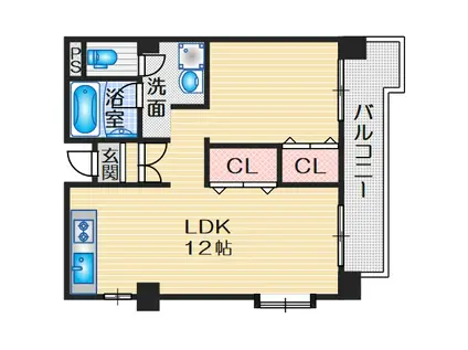 プルミエール豊中(1LDK/7階)の間取り写真