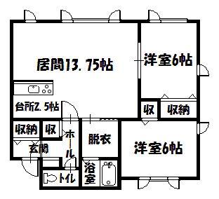 WILLB(2LDK/2階)の間取り写真