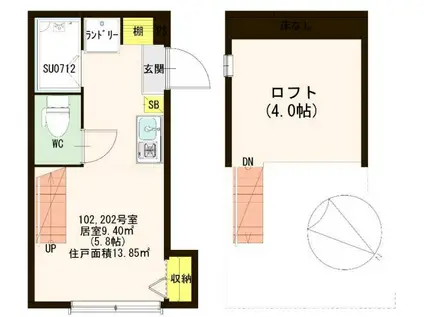 STAGE白楽(ワンルーム/1階)の間取り写真