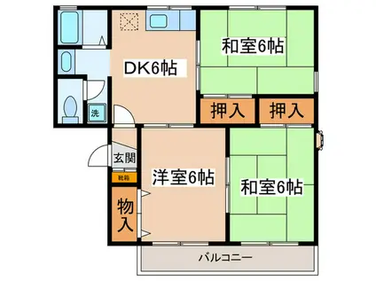 グレースB(3DK/1階)の間取り写真