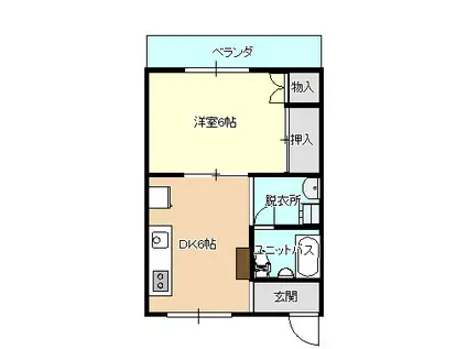 昭和マンション(1DK/2階)の間取り写真