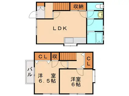 グランドソレーユIV(2LDK/1階)の間取り写真