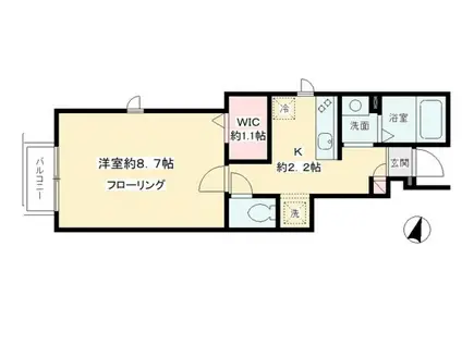 ハルフローラ(1K/1階)の間取り写真