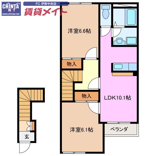ヴェールメゾン(2LDK/2階)の間取り写真