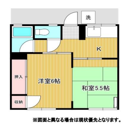 シティハイム(2K/1階)の間取り写真