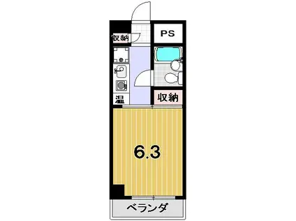 TIERRA(1K/3階)の間取り写真