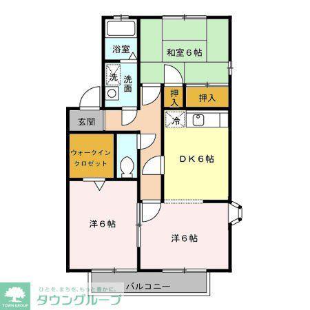 アーバンヒルズII(3DK/1階)の間取り写真