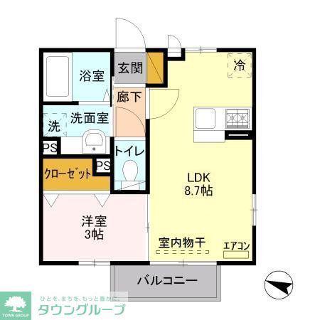 ハイブリッジIII(1LDK/2階)の間取り写真