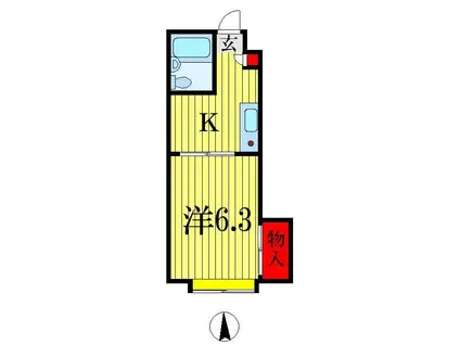 チェーロ轟(1K/1階)の間取り写真