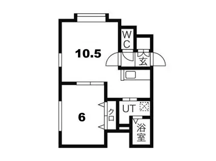 デラパルーラ・ダコタ(1LDK/1階)の間取り写真