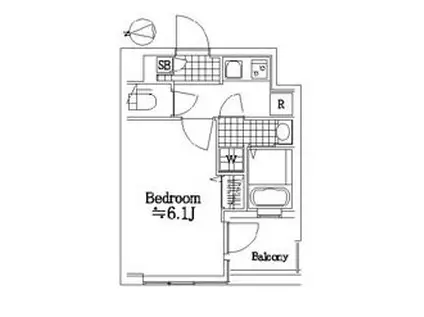 プレール天王洲アイル弐番館(1K/5階)の間取り写真