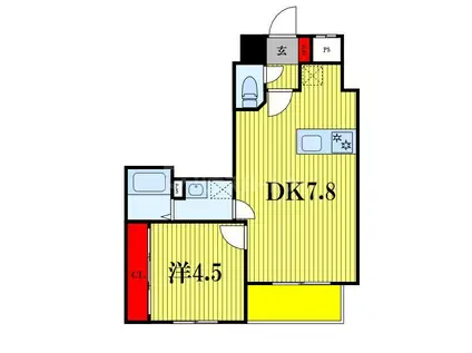 CONNECT PARK HILLS千葉中央(1DK/4階)の間取り写真