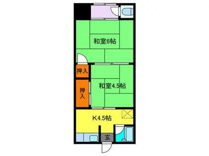 ぴーすアパート(2K/2階)の間取り写真