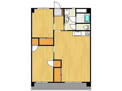 セーヌ・一番町(2LDK/2階)の間取り写真