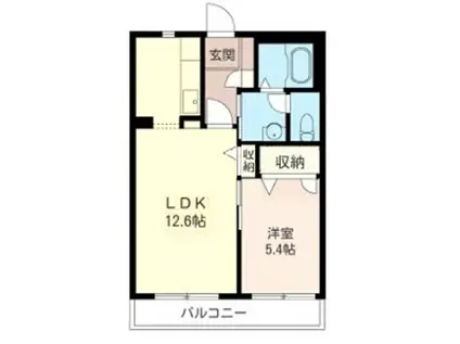 シャガール東林間(1LDK/1階)の間取り写真