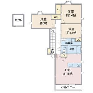 ヒルズ覚王山北(3LDK/2階)の間取り写真