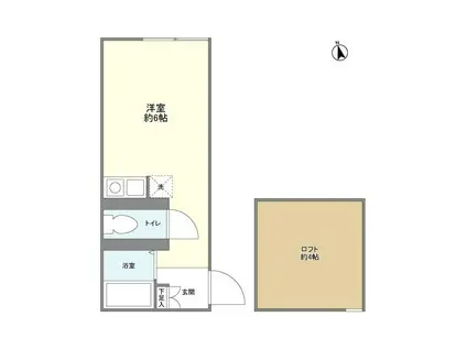 横浜ヒルズ(ワンルーム/1階)の間取り写真
