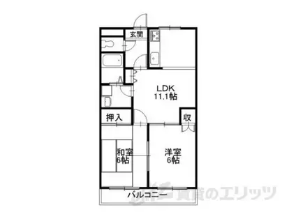 レジデンス・ヒロ(2LDK/1階)の間取り写真