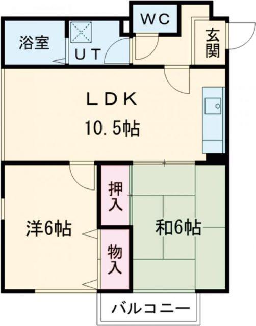 メゾン立部(2LDK/2階)の間取り写真
