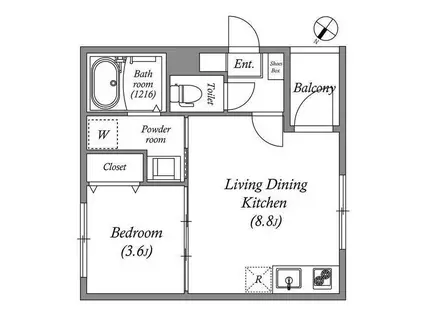 阪急千里線 吹田駅(阪急) 徒歩9分 3階建 築1年(1LDK/1階)の間取り写真