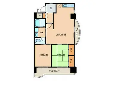 アネックス高畑(2LDK/7階)の間取り写真