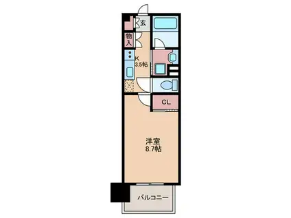 VELOCEV(1K/8階)の間取り写真