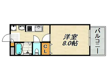 リバーサイド安藤(1K/2階)の間取り写真