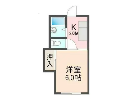 フォーブル間嶋(1K/2階)の間取り写真