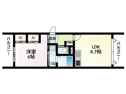 アルポルト(1LDK/1階)の間取り写真