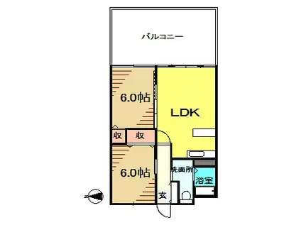 ブレッサヒルズ(2LDK/2階)の間取り写真