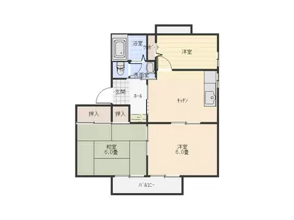 アネックス薫II(3DK/1階)の間取り写真