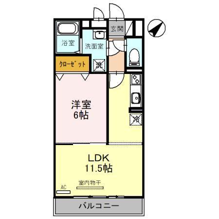 ディオネオーラ(1LDK/3階)の間取り写真