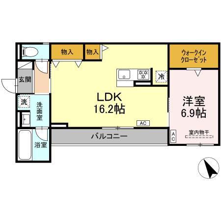 アビタシオンL(1LDK/3階)の間取り写真