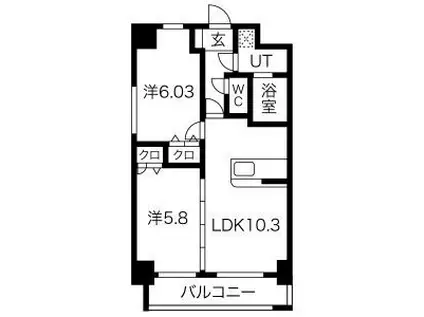 ブリーズ御殿場(2LDK/4階)の間取り写真